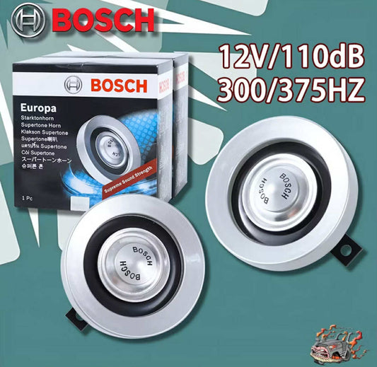 Bosch Europa Silver Horn Set 12V – Premium Dual-Tone Horn with Free Relay & Socket | Loud, Clear, Reliable 🔊🚗